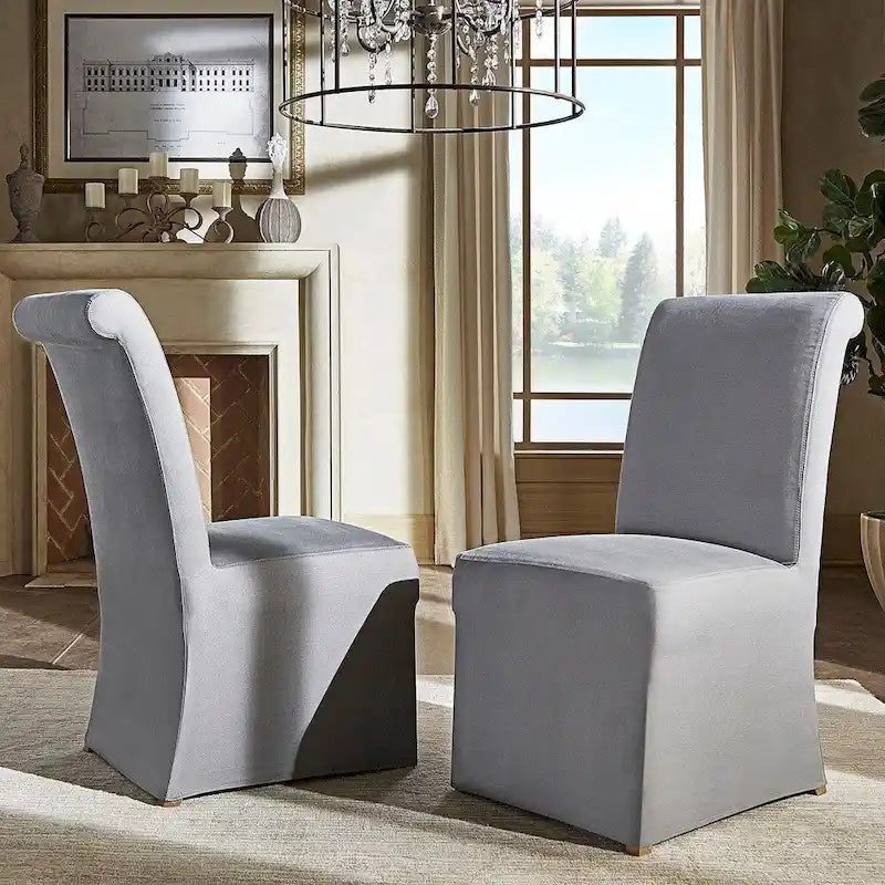 Sedie da pranzo Parsons con schienale arrotondato e fodera rimovibile (set da 2)