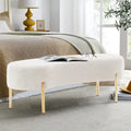 Panca pouf in velluto con gambe in metallo - 116 x 39 cm