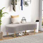 Panca pouf in velluto con gambe in metallo - 116 x 39 cm