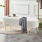 Panca pouf in velluto con gambe in metallo - 116 x 39 cm