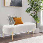 Panca pouf in velluto con gambe in metallo - 116 x 39 cm