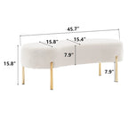 Panca pouf in velluto con gambe in metallo - 116 x 39 cm