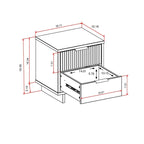 Set di 2 comodini Granville con 2 cassetti, stile Mid-Century