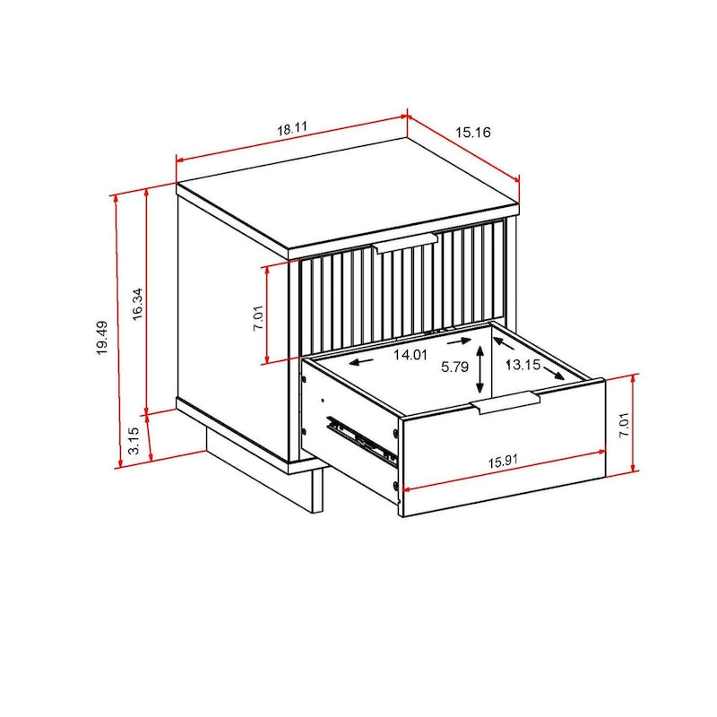 Set di 2 comodini Granville con 2 cassetti, stile Mid-Century