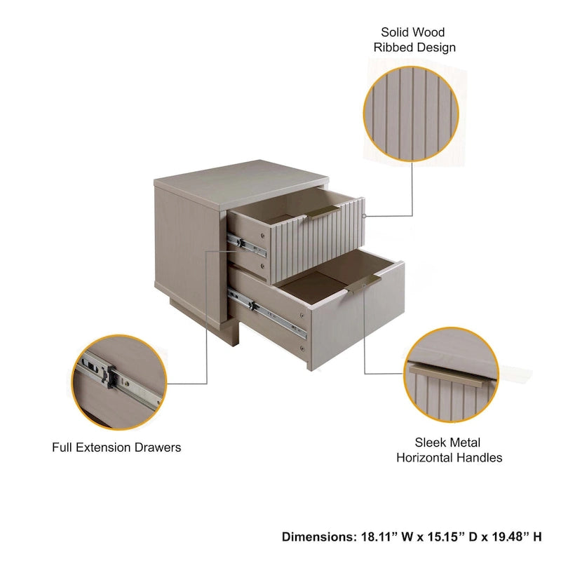 Set di 2 comodini Granville con 2 cassetti, stile Mid-Century