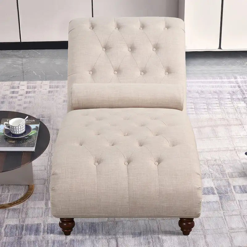 Chaise longue senza braccioli con cuscino a rullo