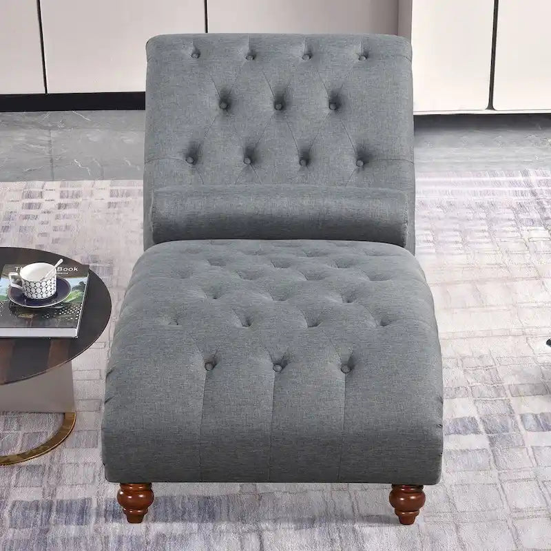 Chaise longue senza braccioli con cuscino a rullo