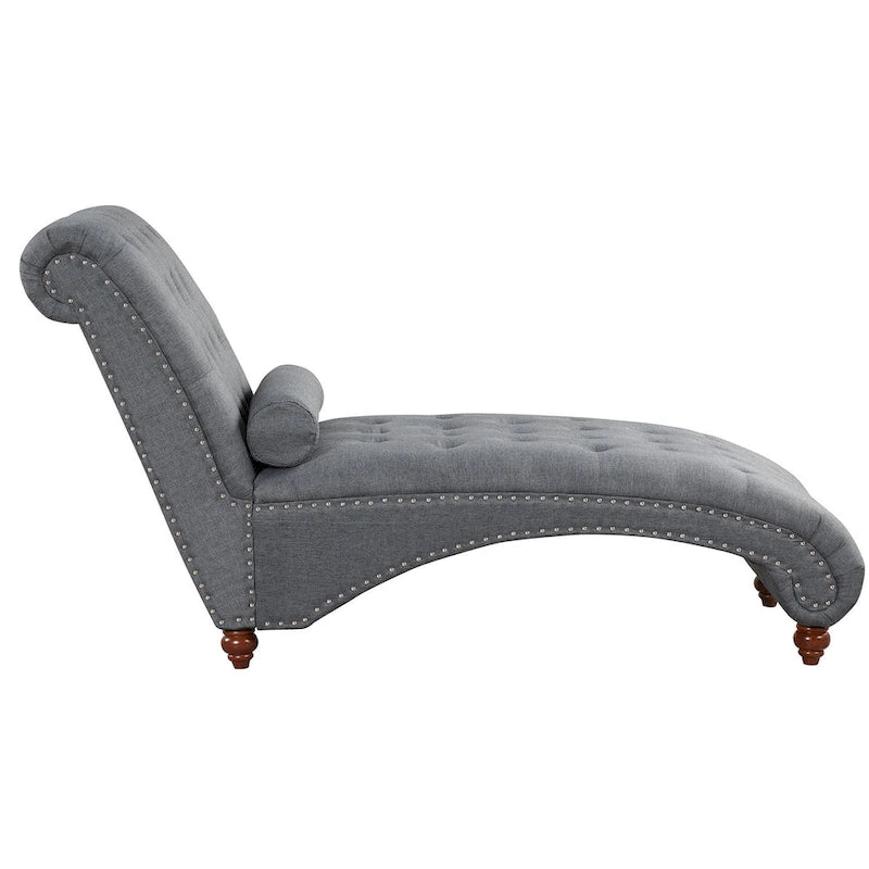 Chaise longue senza braccioli con cuscino a rullo