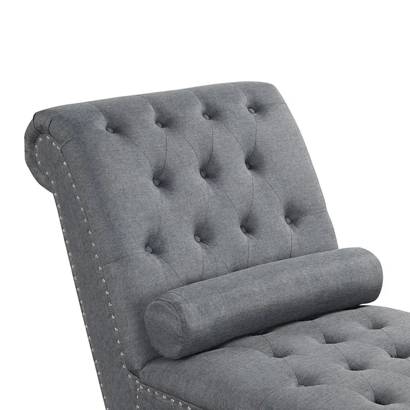 Chaise longue senza braccioli con cuscino a rullo