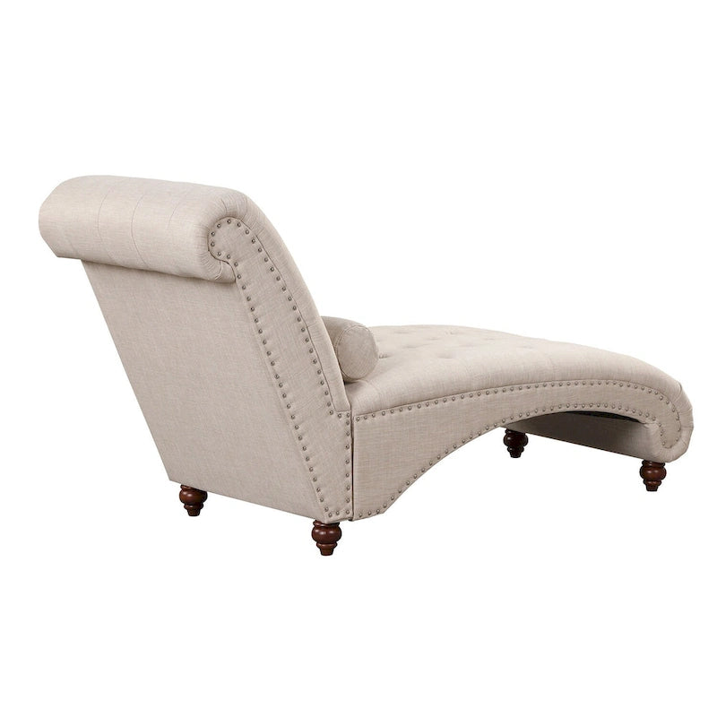 Chaise longue senza braccioli con cuscino a rullo