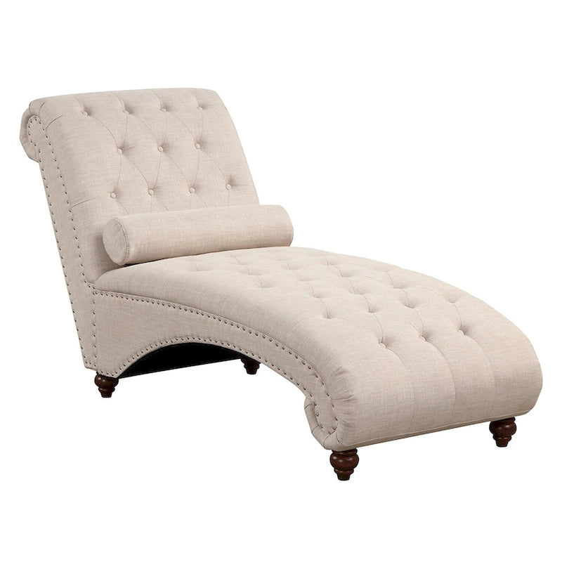 Chaise longue senza braccioli con cuscino a rullo