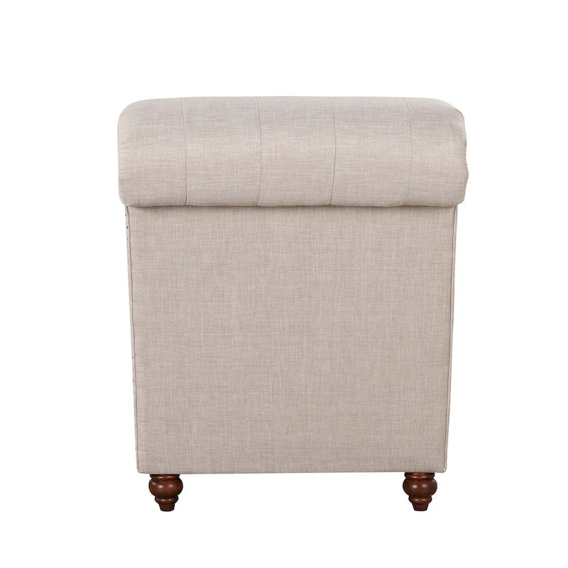 Chaise longue senza braccioli con cuscino a rullo