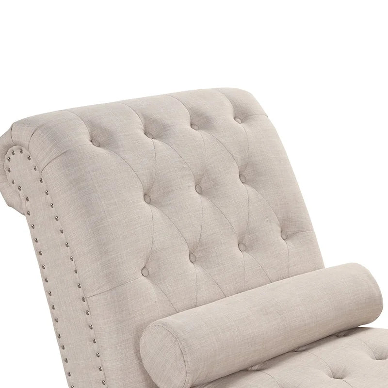 Chaise longue senza braccioli con cuscino a rullo