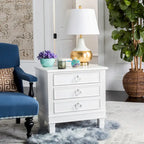 SAFAVIEH Georgeann White 3-Drawer Nightstand