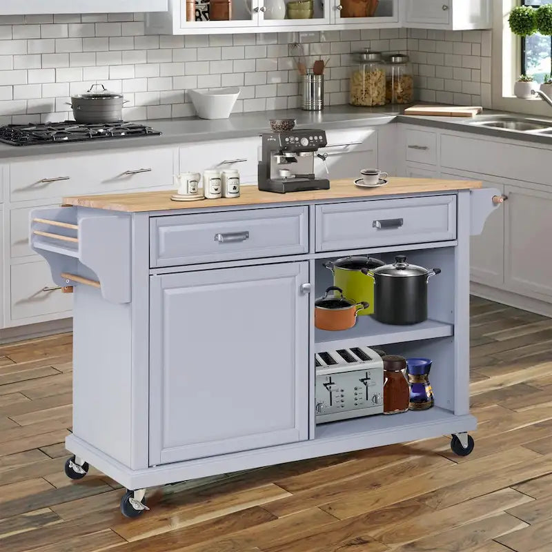 Carrello da Cucina con Isola e Contenitore
