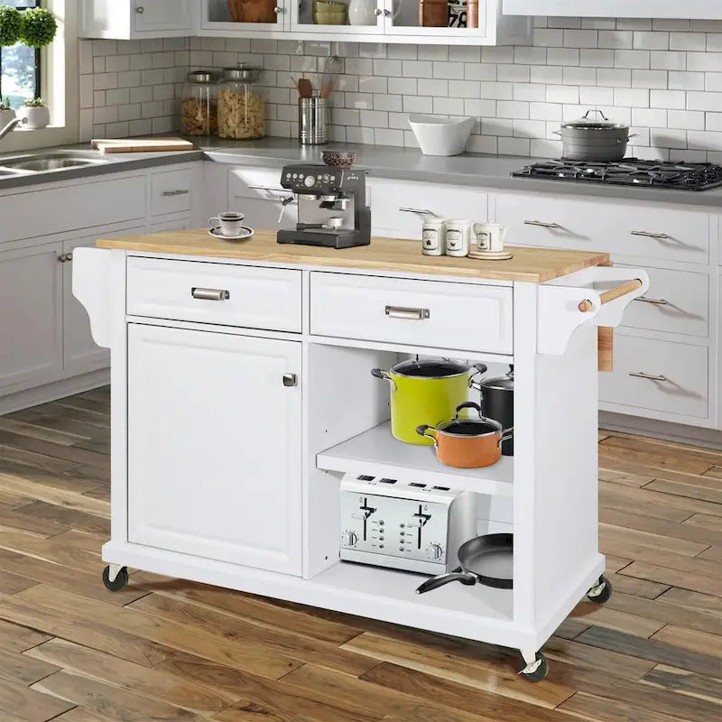 Carrello da Cucina con Isola e Contenitore