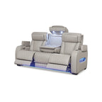 Divano reclinabile elettrico grigio con massaggio, riscaldamento e USB - 86 L x 38.5 P x 44.5 A