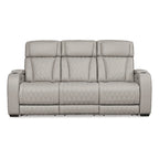 Divano reclinabile elettrico grigio con massaggio, riscaldamento e USB - 86 L x 38.5 P x 44.5 A