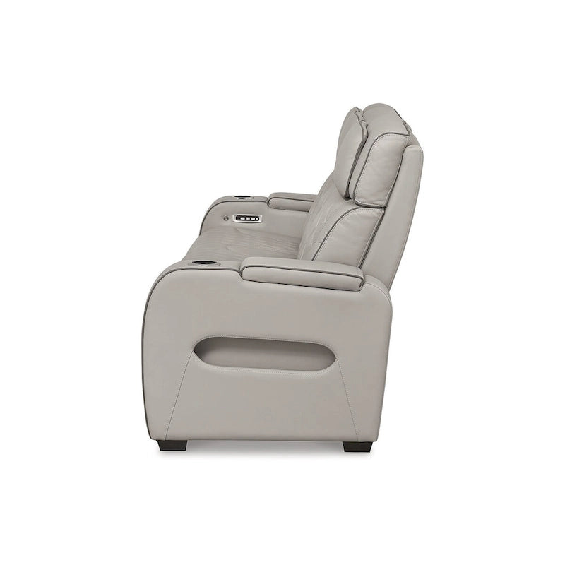 Divano reclinabile elettrico grigio con massaggio, riscaldamento e USB - 86 L x 38.5 P x 44.5 A