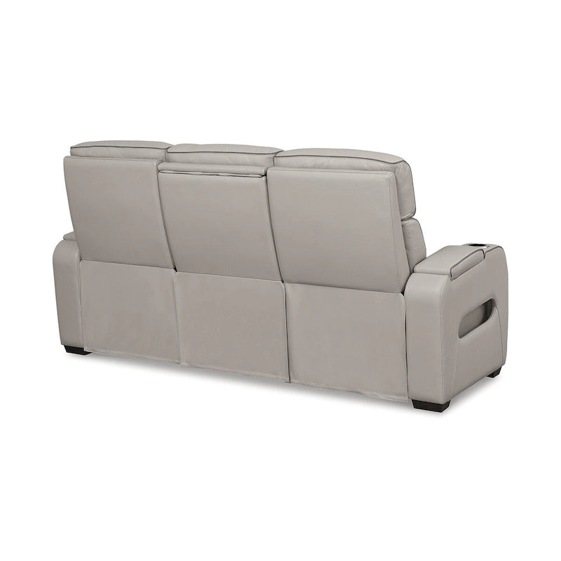 Divano reclinabile elettrico grigio con massaggio, riscaldamento e USB - 86 L x 38.5 P x 44.5 A