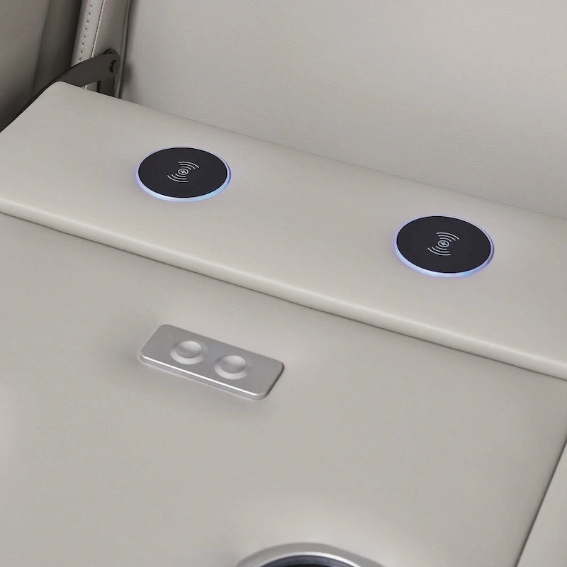 Divano reclinabile elettrico grigio con massaggio, riscaldamento e USB - 86 L x 38.5 P x 44.5 A