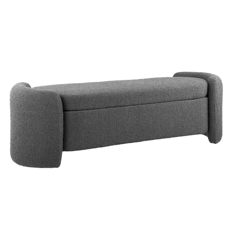 Panca Contenitore Rivestita in Bouclé