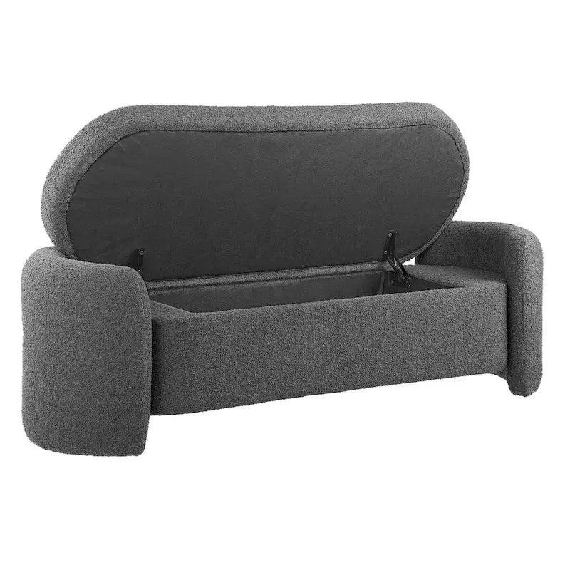 Panca Contenitore Rivestita in Bouclé