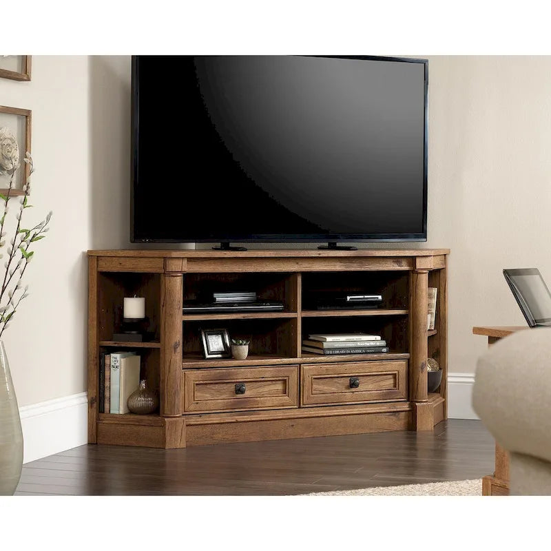 Mobile porta TV angolare con cassetti e vani portaoggetti