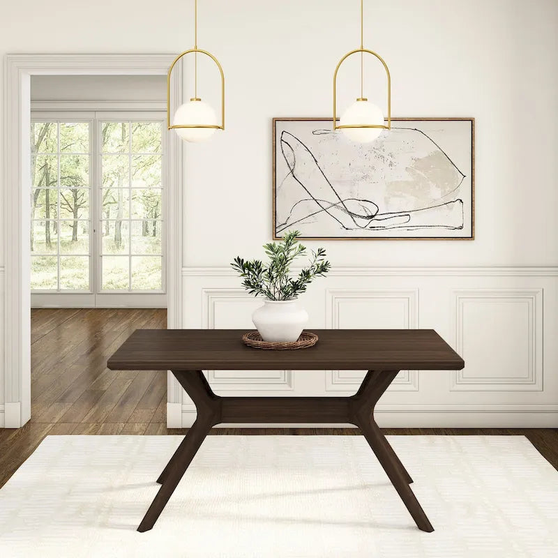 Tavolo da pranzo rettangolare con gambe incrociate - 152 cm