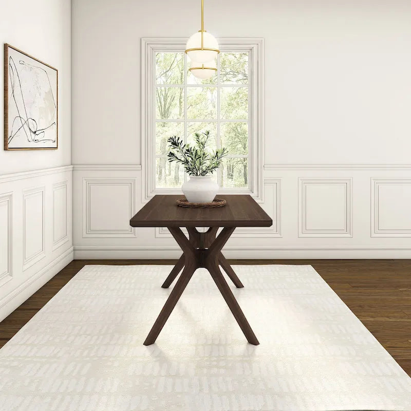 Tavolo da pranzo rettangolare con gambe incrociate - 152 cm