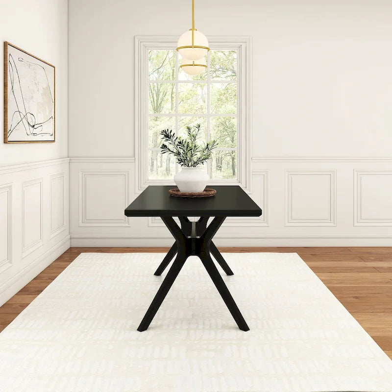Tavolo da pranzo rettangolare con gambe incrociate - 152 cm