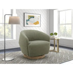 Divani Casa Agatha Modern Hemp Fabric Swivel Accent Chair