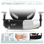 Sedia da ufficio ergonomica con sedile ampio, braccioli 4D e supporto lombare