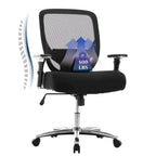 Sedia da ufficio ergonomica con sedile ampio, braccioli 4D e supporto lombare